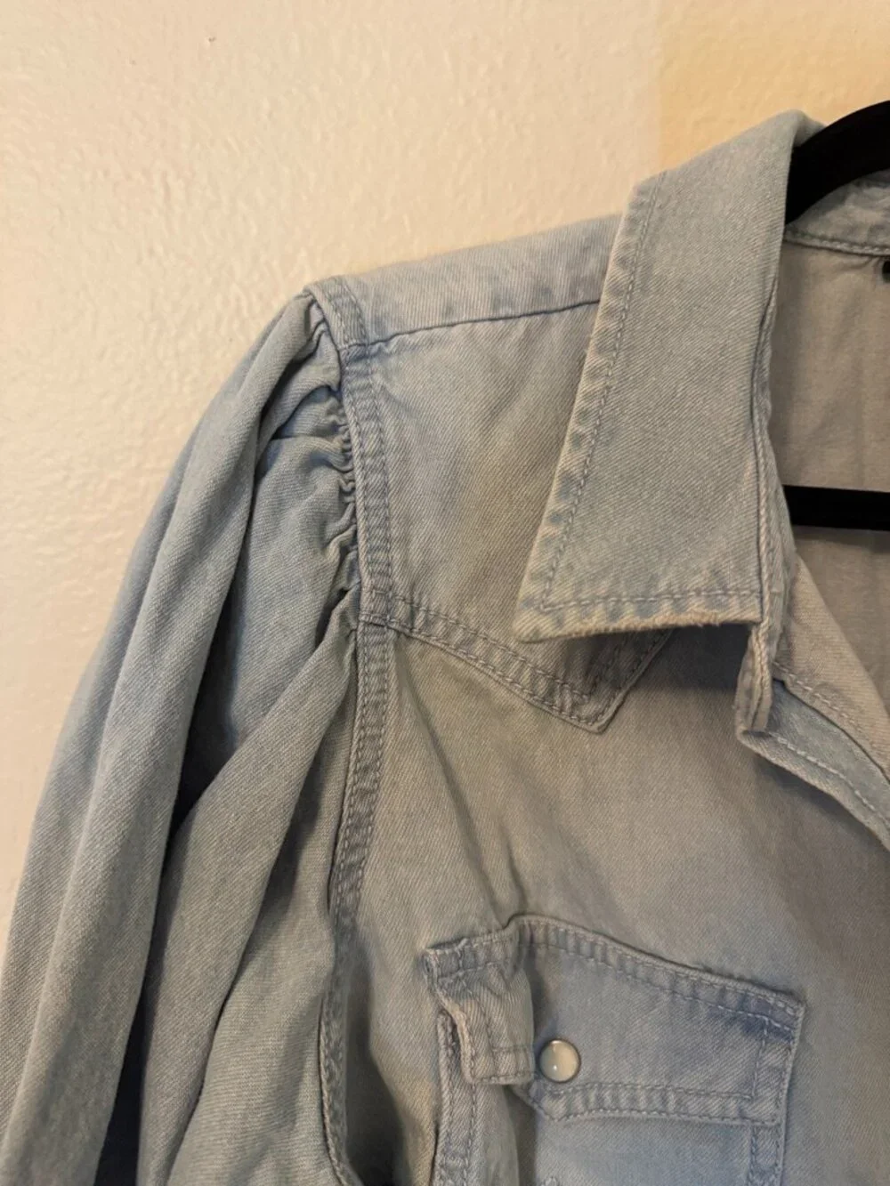 Wrangler Retro Light Wash Blue Jean Western Shirt Peal Button Down Size XL - Picture 6 of 11